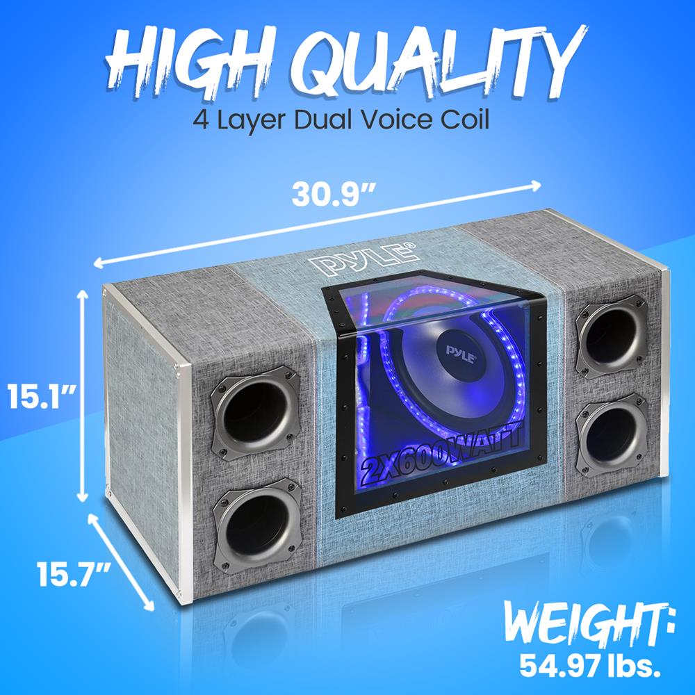 product image number 3 for Pyle Dual Subwoofer Box System