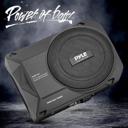 10" 900W Low-Profile Car Subwoofer System, Slim Design, Underseat Install