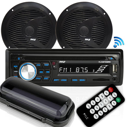 Bluetooth Marine Stereo Kit, Hands-Free, Waterproof Speakers, CD/MP3/USB/SD
