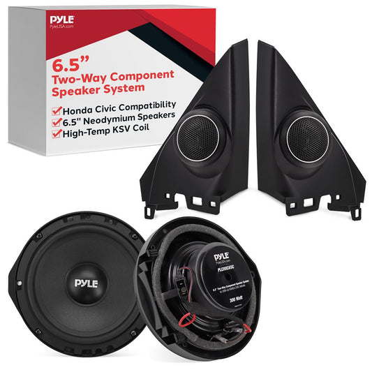 2-Way Component Speaker System 300W 6.5" Woofers for Honda Civic