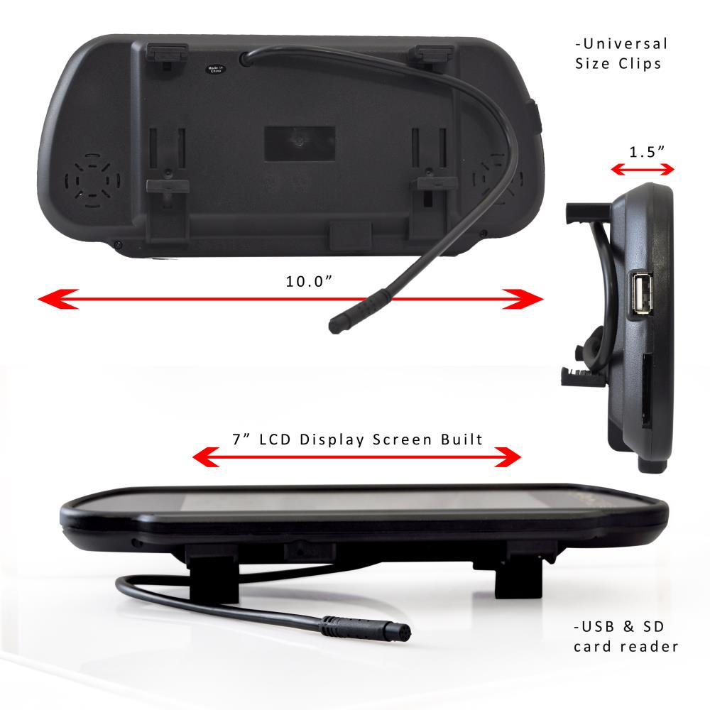 product image number 3 for Pyle Car Camera & Rearview Mirror Display Kit