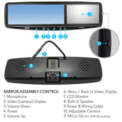 product image number 2 for Pyle Car Camera & Rearview Mirror Display Kit