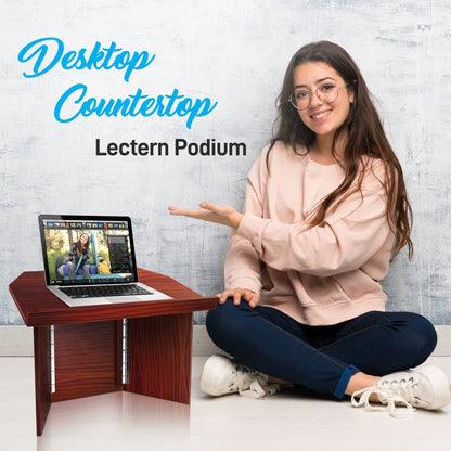 Foldable Desktop Lectern Podium - Portable MDF Quick Setup Stand