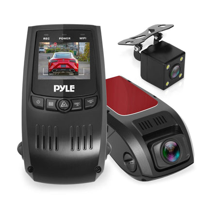 product image number 1 for Pyle Dual Camera Car Dash Cam & Backup Camera