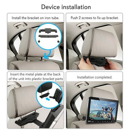 Dual Headrest DVD Player - 10.5" LCD, Stereo Speakers, Wireless Headphones