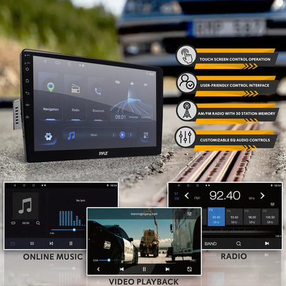 Autoradio simple DIN écran tactile HD 10" Bluetooth GPS DVR double USB 