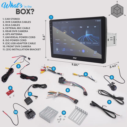 Autoradio simple DIN écran tactile HD 10" Bluetooth GPS DVR double USB 