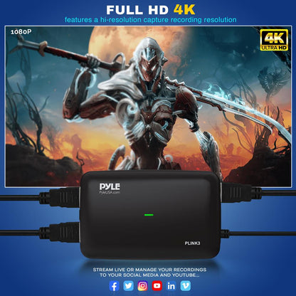 product image number 3 for Pyle Gamelink Raw 4K Hdmi Video Capture Devic