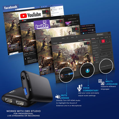 product image number 6 for Pyle Gamelink Raw 4K Hdmi Video Capture Devic