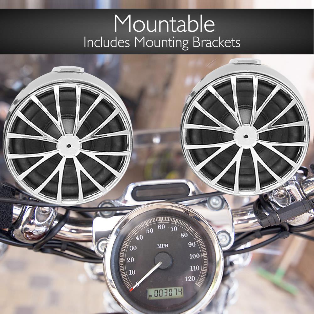 product image number 3 for Pyle Bluetooth Motorcycle Speakers System Kit