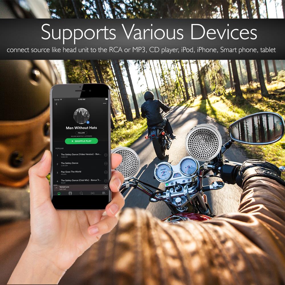 product image number 5 for Pyle Handle-Bar Mount Motorcycle Speakers Kit