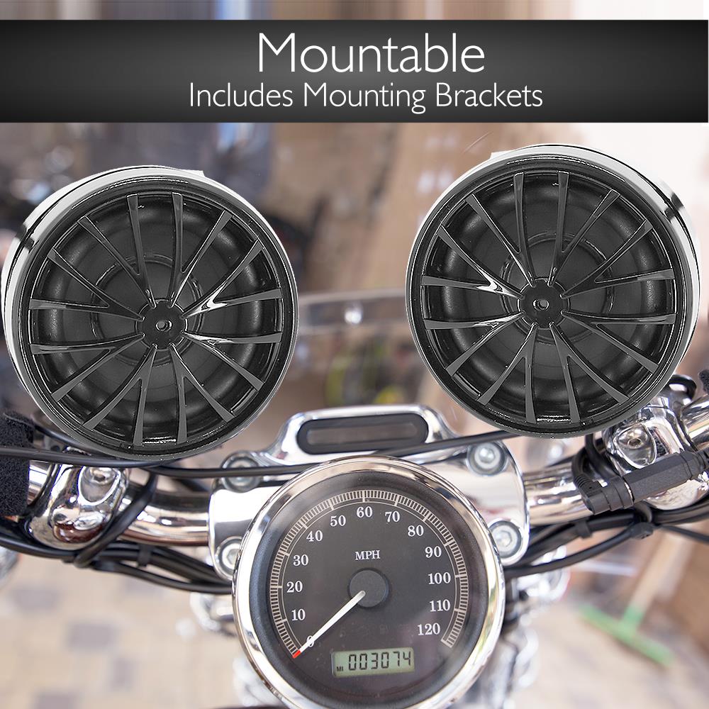 product image number 3 for Pyle Handle-Bar Mount Motorcycle Speakers Kit
