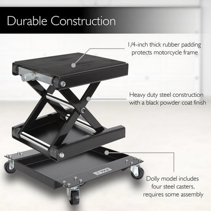 Motorcycle Lift Jack 2200 lbs Capacity Steel Anti-Skid Rubber Portable