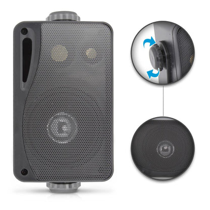 3.5" Marine Speakers, Waterproof, Aluminum Woofer, 200W, Black