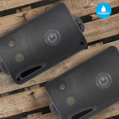 3.5" Marine Speakers, Waterproof, Aluminum Woofer, 200W, Black