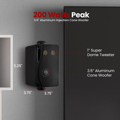 Haut-parleurs muraux intérieurs/extérieurs de 3,5'' 
