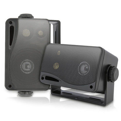 3.5" Marine Speakers, Waterproof, Aluminum Woofer, 200W, Black
