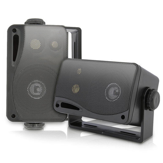 3.5" Marine Speakers, Waterproof, Aluminum Woofer, 200W, Black