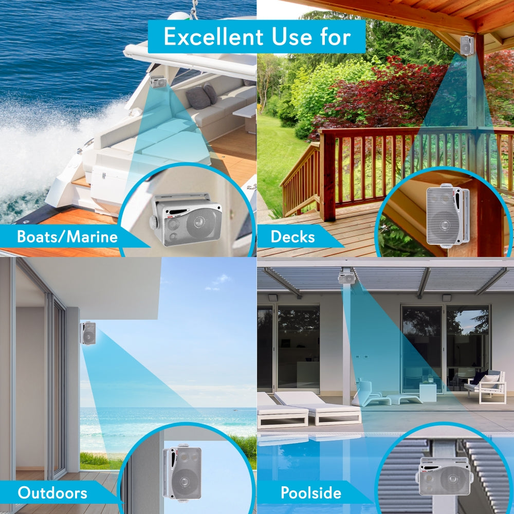 product image number 4 for Pyle 3.5'' Indoor/Outdoor Wall Mount Speakers
