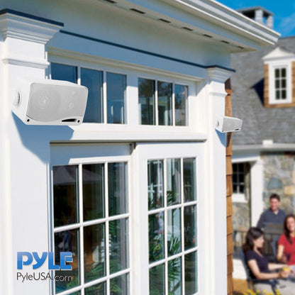 3-Way Weatherproof Outdoor Speakers 200W Aluminum Woofer White