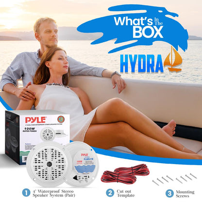 product image number 2 for Pyle 4'' Waterproof Stereo Speaker System