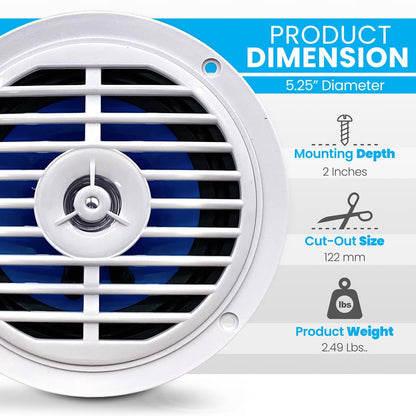 5.25'' Waterproof Stereo Speaker System
