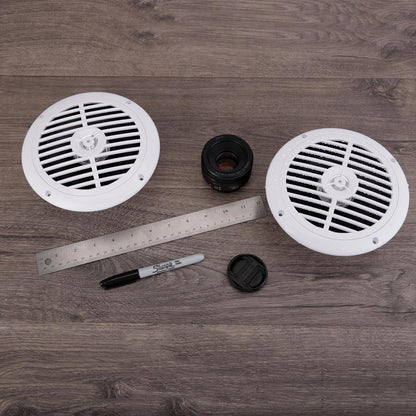 Haut-parleurs marins 6,5" étanches, 2 voies 120W cône en polypropylène blanc 