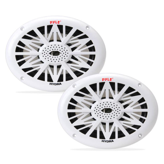 6x9" Marine Speakers, Waterproof, 260W Poly Carbon Cone, White