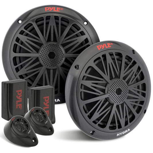 Marine Speakers 200W Weatherproof 6.5" Dual Cone, Poly Carbon, Pair