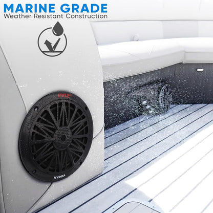 Marine Speakers 200W Weatherproof 6.5" Dual Cone, Poly Carbon, Pair