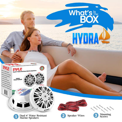 Haut-parleurs marins, étanches, puissance de 300W, cône en polycarbonate, blanc 