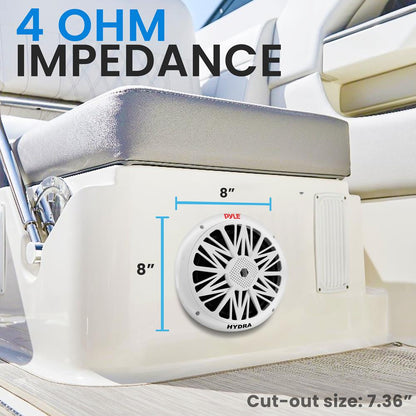 Haut-parleurs marins, étanches, puissance de 300W, cône en polycarbonate, blanc 