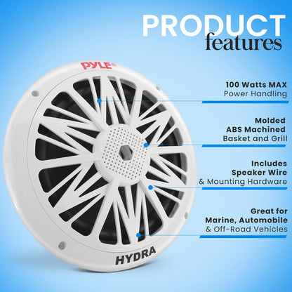 Haut-parleurs marins, étanches, puissance de 300W, cône en polycarbonate, blanc 