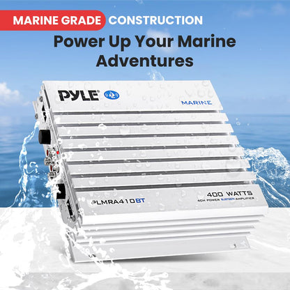 2.1 Bluetooth Marine Amplifier - Waterproof 400W Dual MOSFET, Black
