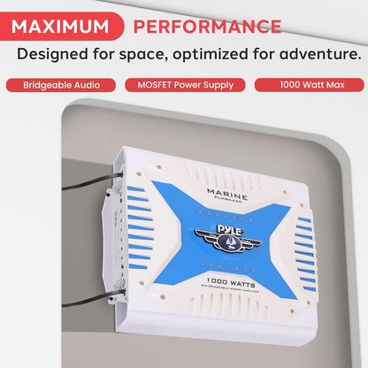 Marine Amplifier 1000W Waterproof 4-Channel MOSFET Power Supply