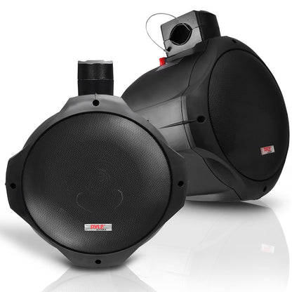 6.5" Dual Marine Speakers, 200W Waterproof, Poly Mica Cone, Black