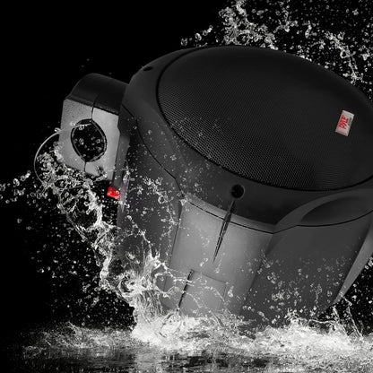 8" Dual Marine Speakers, 300W Waterproof, Poly Mica Cone, Black