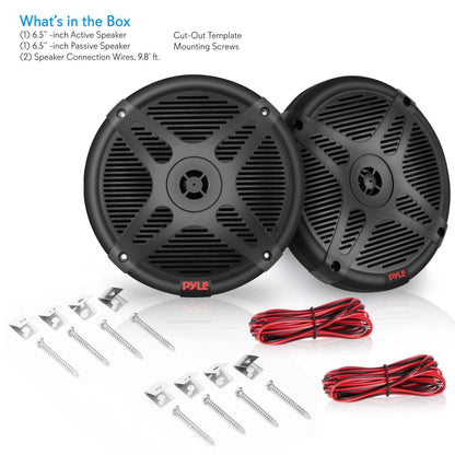 6.5" Bluetooth Marine Speakers, 600W Waterproof, 2-Way Coaxial System