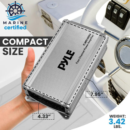 product image number 4 for Pyle 4-Channel Weather-Resistant Audio Amplif