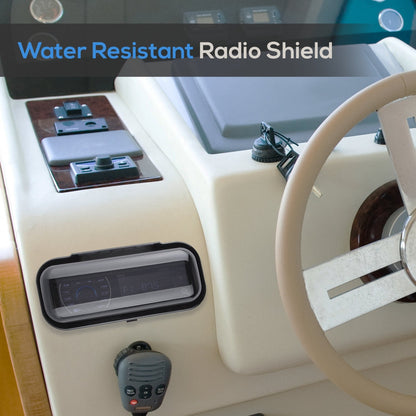 Marine Stereo Cover, Water Resistant Shield, Smoke Window, Flip-Up Door
