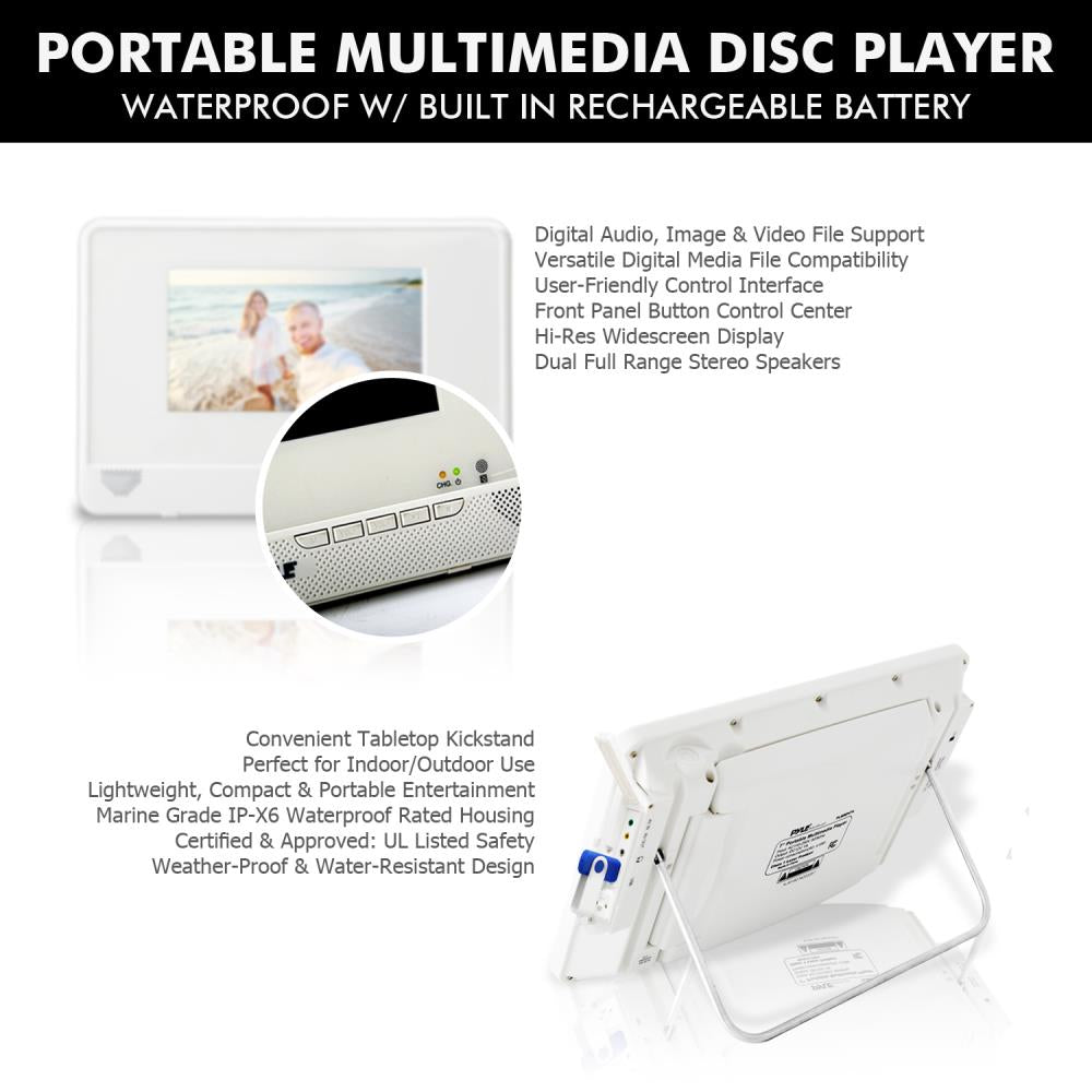 product image number 5 for Pyle Waterproof Rated Portable Cd/Dvd Player