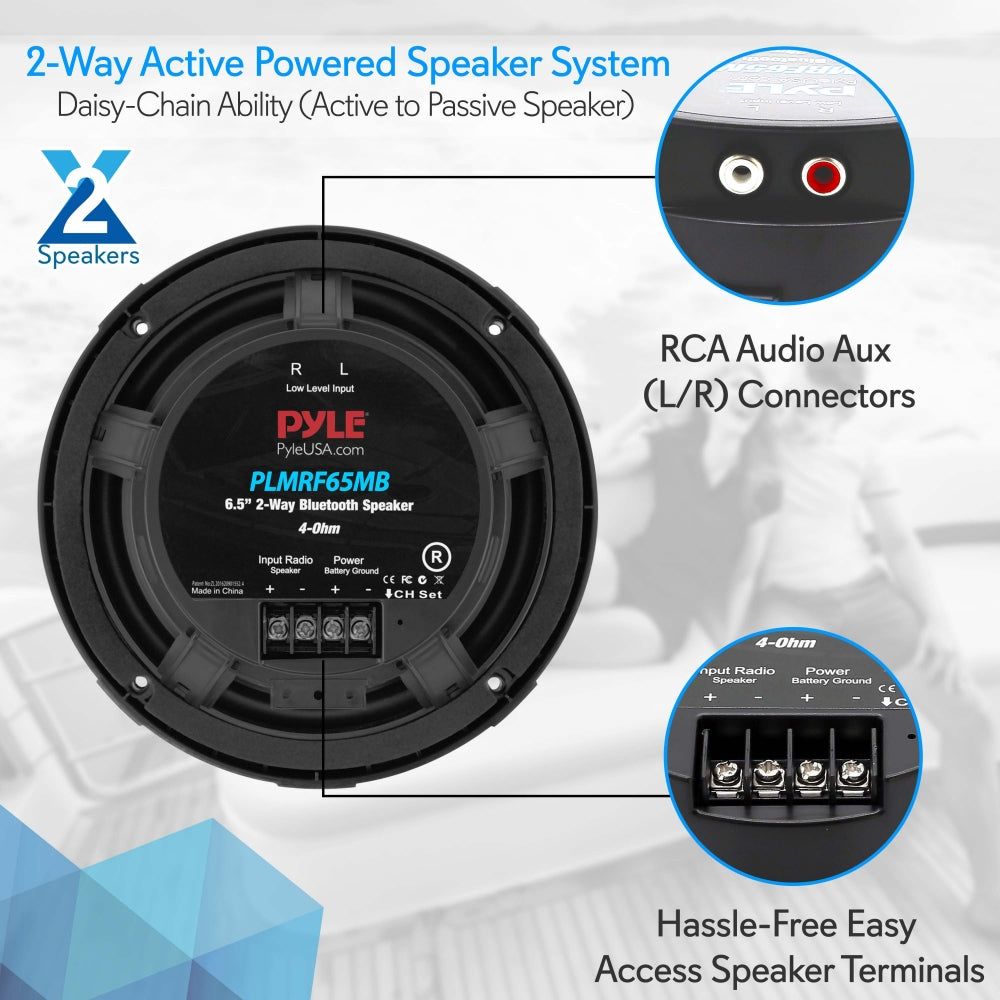 product image number 2 for Pyle 6.5’’ Waterproof Rated Marine Speakers