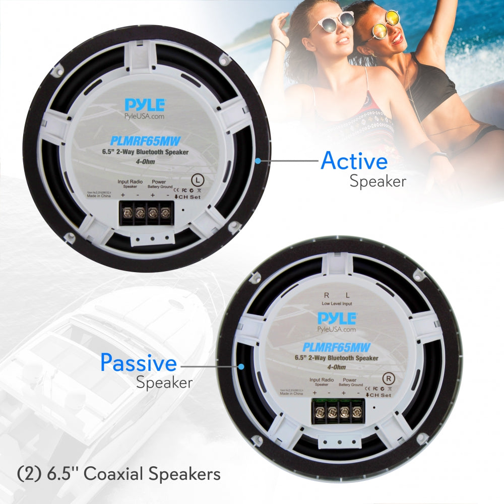 product image number 2 for Pyle 6.5’’ Waterproof Rated Marine Speakers