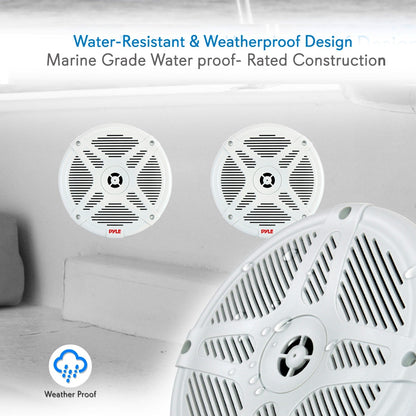 product image number 3 for Pyle 6.5’’ Water-Resistant Rated Marine Speak