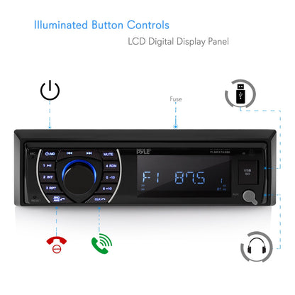 Marine Stereo Kit Bluetooth Hands-Free 4 Waterproof Speakers