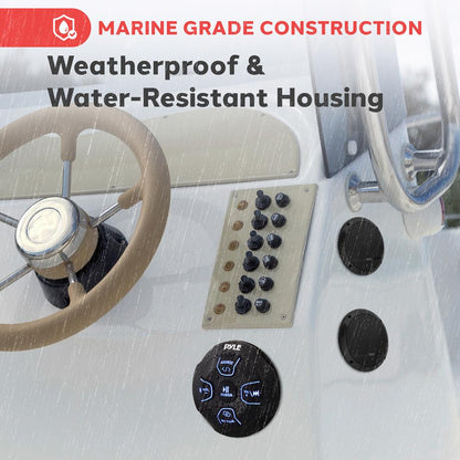 Bluetooth Marine Speaker System 240W Waterproof 6.5" Dual Cone White