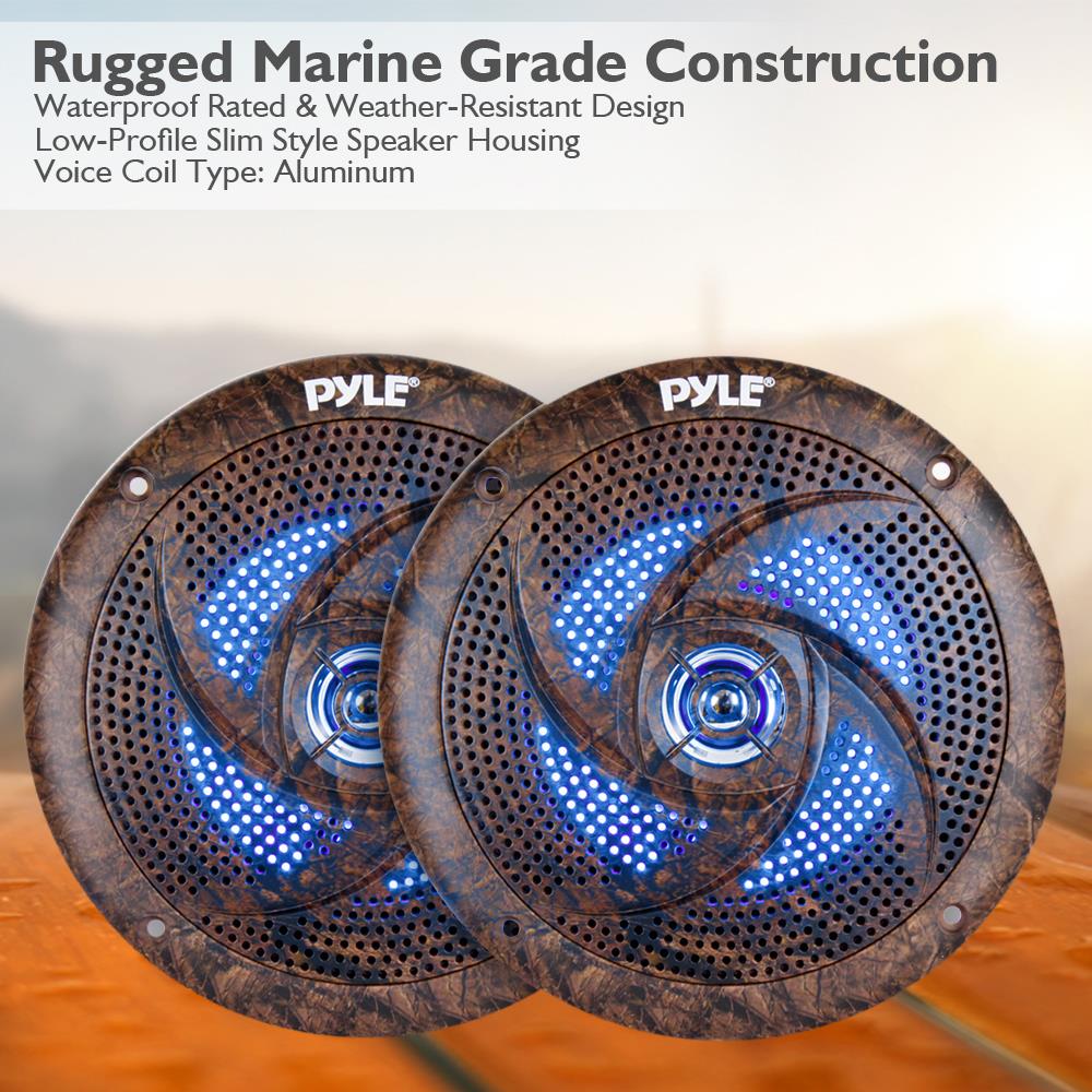 product image number 4 for Pyle 6.5 Inch Component Marine Led Speakers