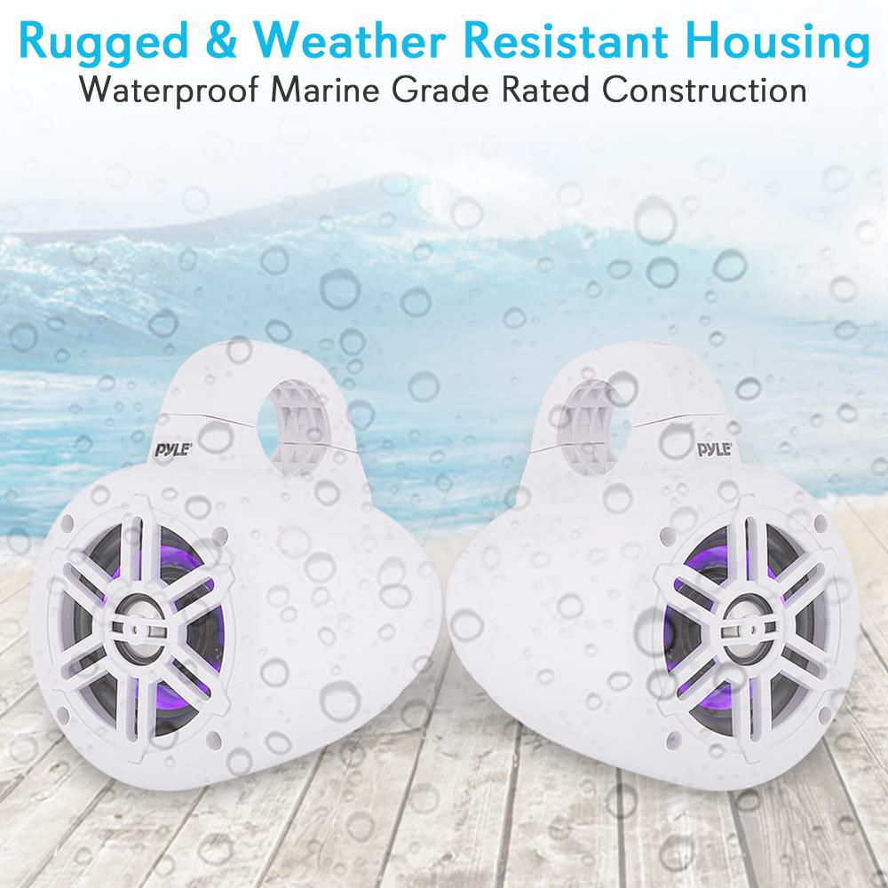 product image number 3 for Pyle 4” Waterproof Rated Led Tower Speakers