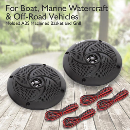 4'' Low-Profile Marine LED Speakers - PLMRS43BL