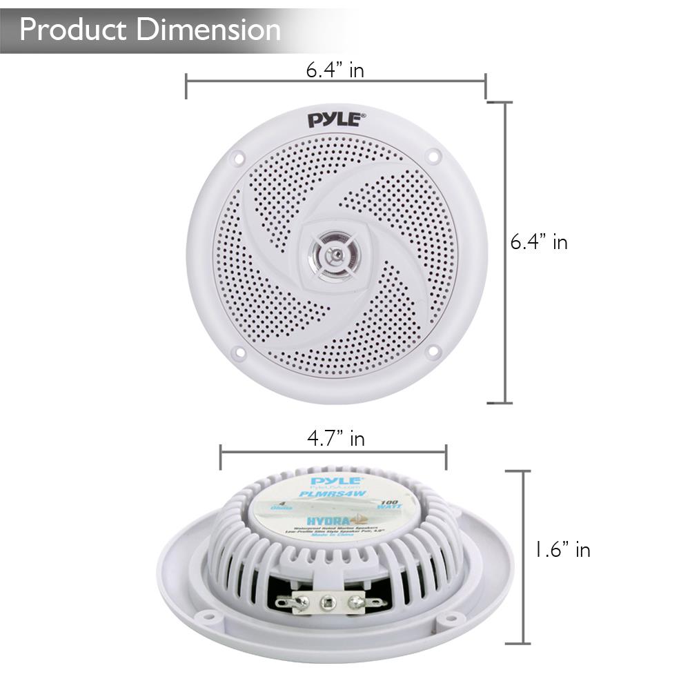 product image number 3 for Pyle 4'' Low-Profile Marine Grade Speakers